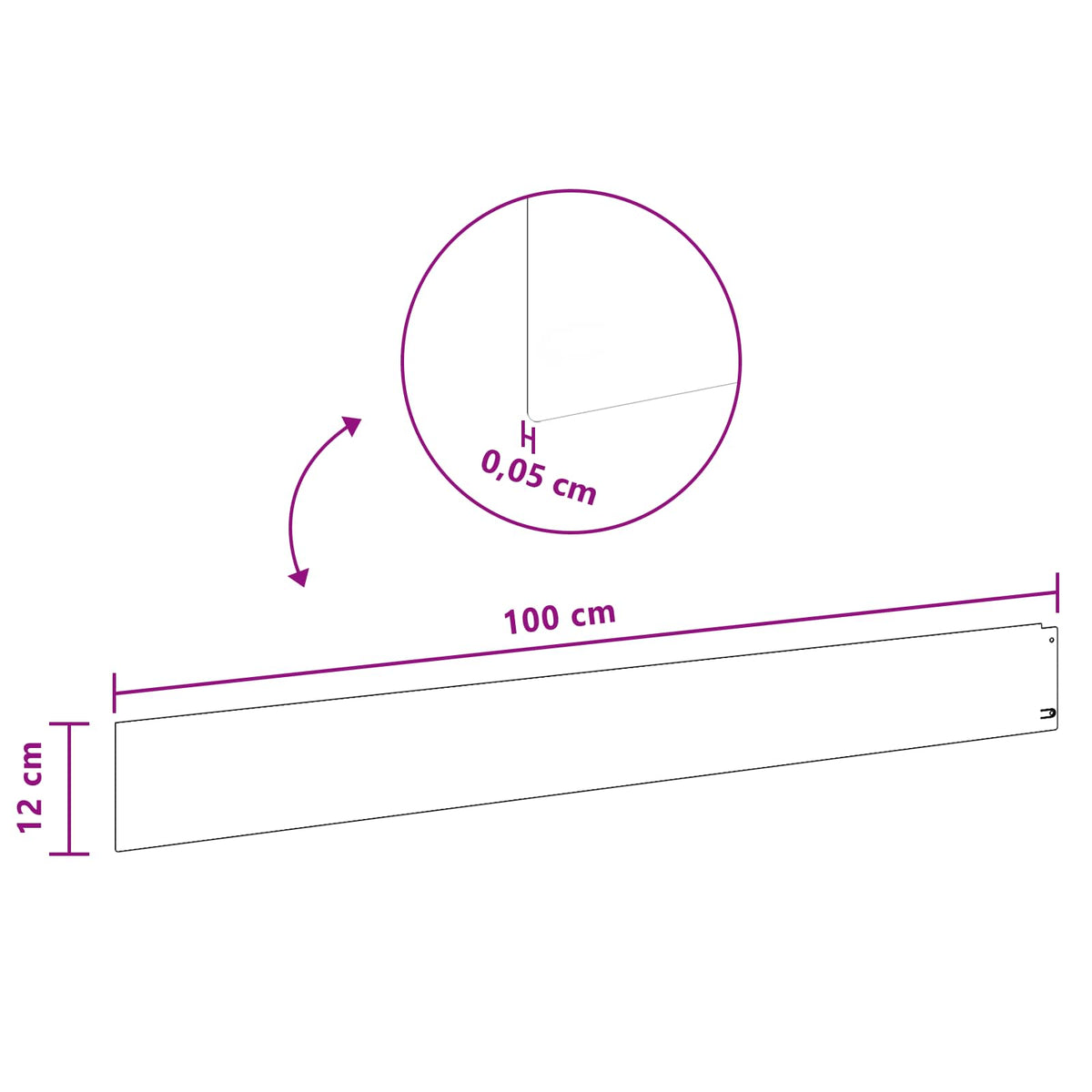 vidaXL Gazonrand 10 pcs 100 x 12 cm Staal Antracietkleurig