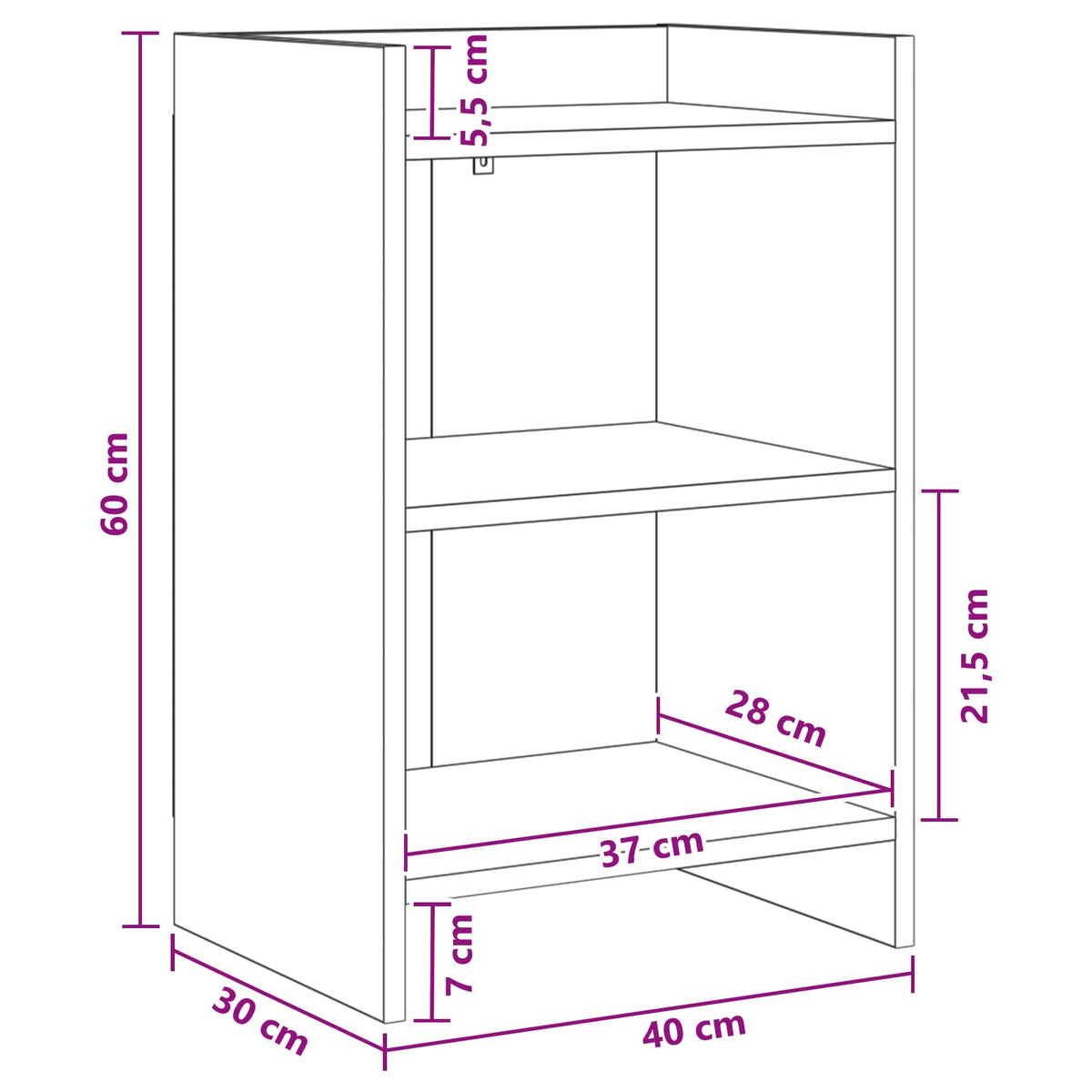 vidaXL Nachtkastjes Wit 40 x 30 x 60 cm Bewerkt hout