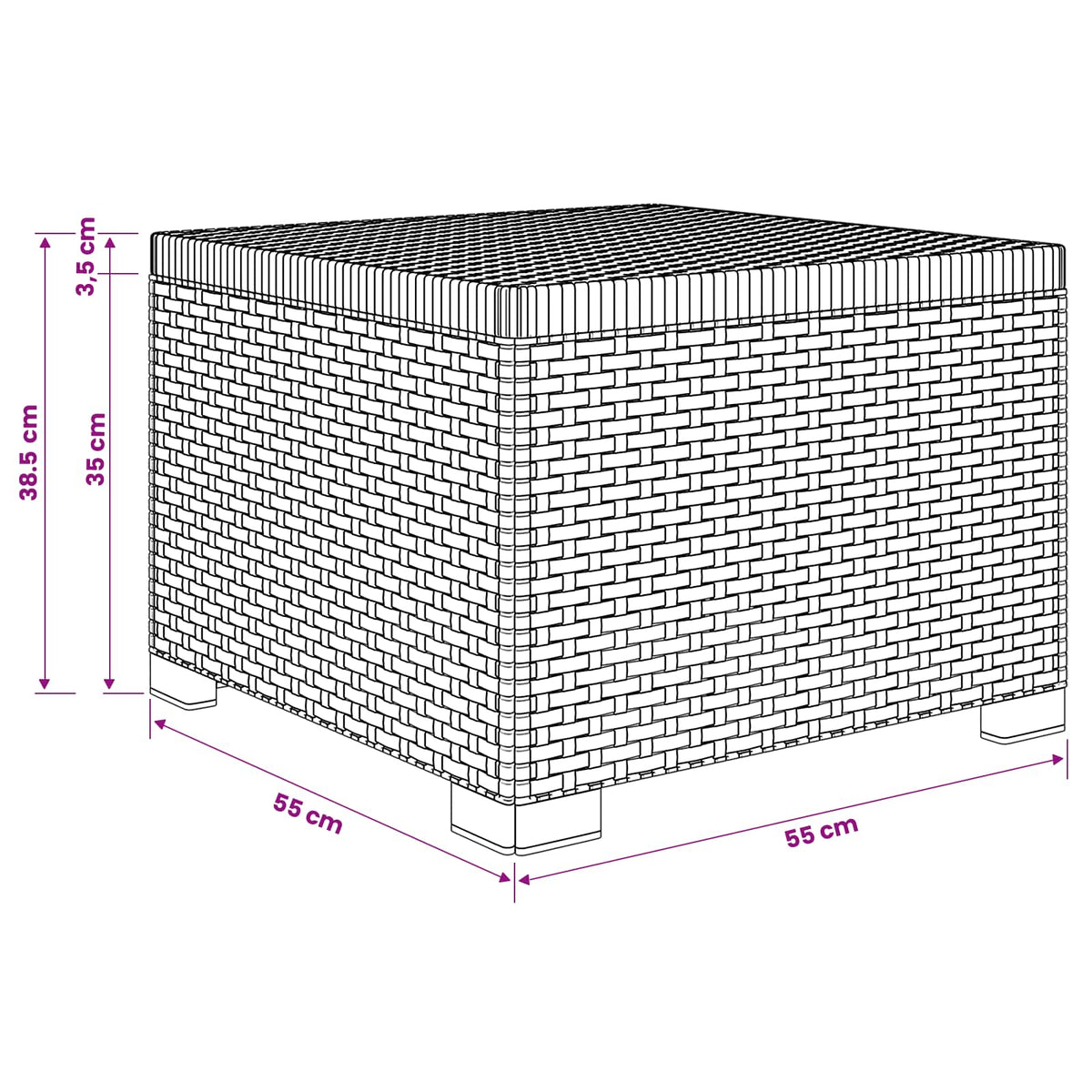 vidaXL Eénpersoons Tuinbank Rattan Look PP Antraciet