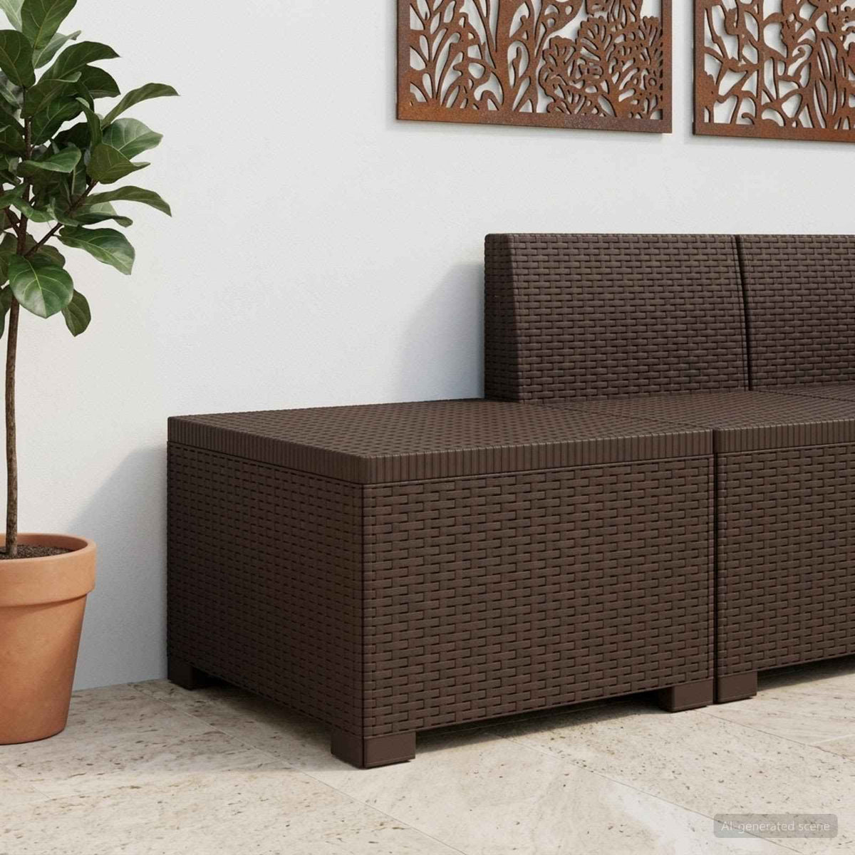 vidaXL Eénpersoons Tuinbank Rattan Look PP Antraciet