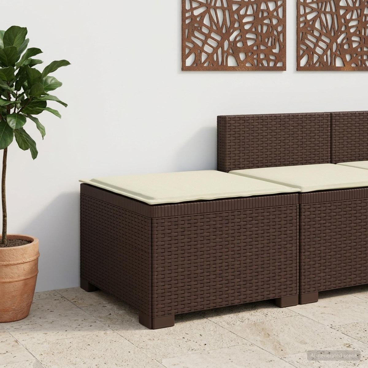vidaXL Eénpersoons Tuinbank Rattan Look PP Antraciet