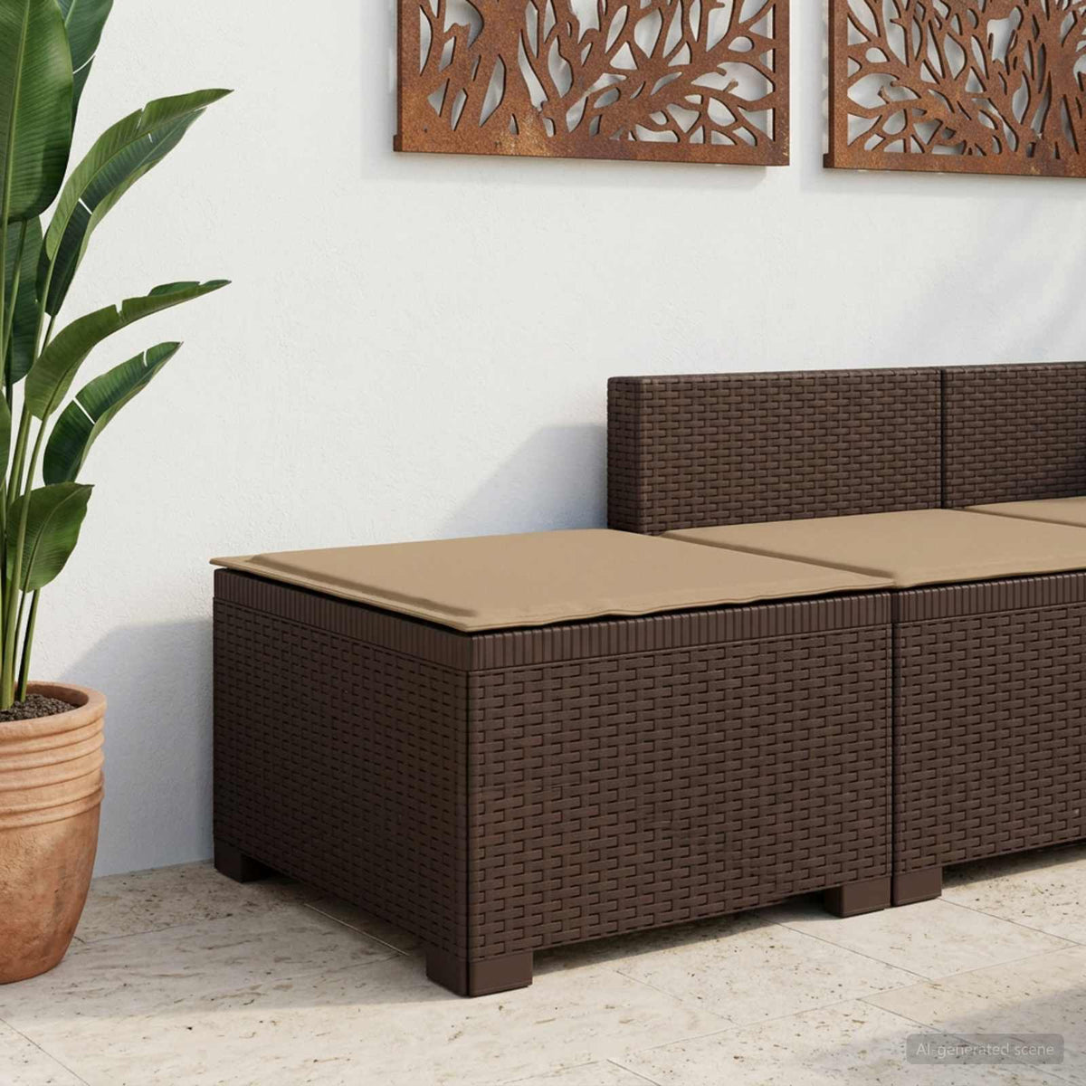 vidaXL Eénpersoons Tuinbank Rattan Look PP Antraciet
