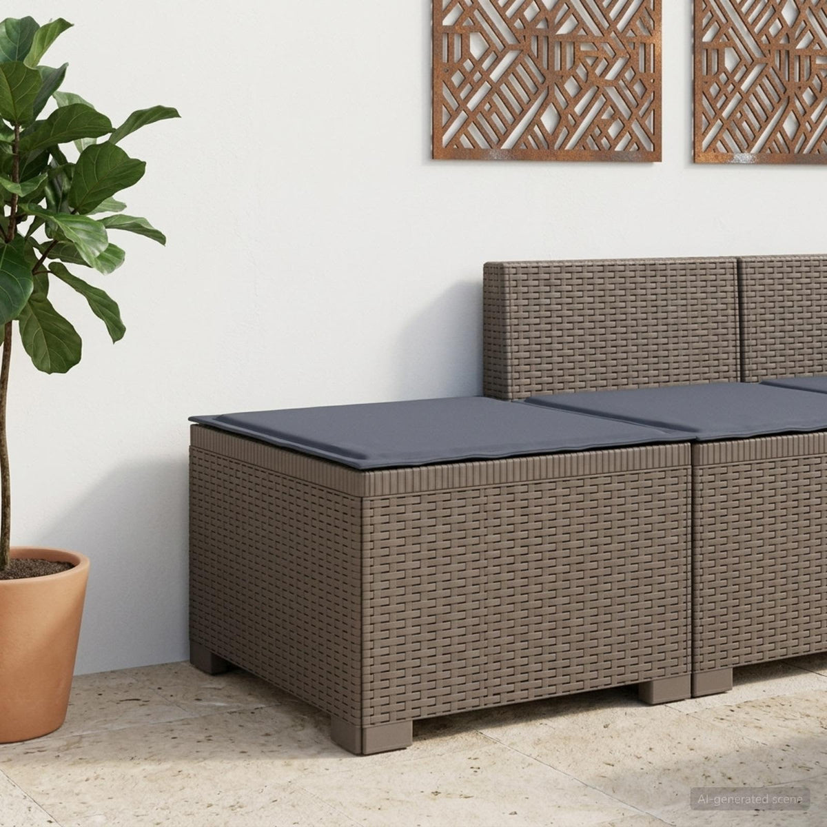 vidaXL Eénpersoons Tuinbank Rattan Look PP Antraciet