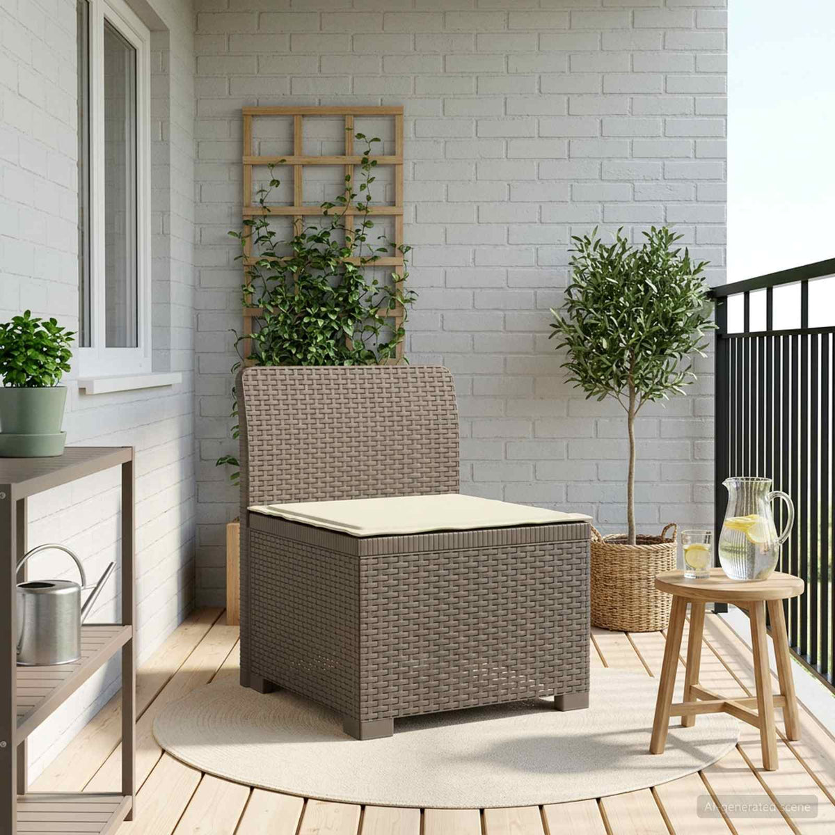 vidaXL Eénpersoons Tuinbank Rattan Look PP Antraciet