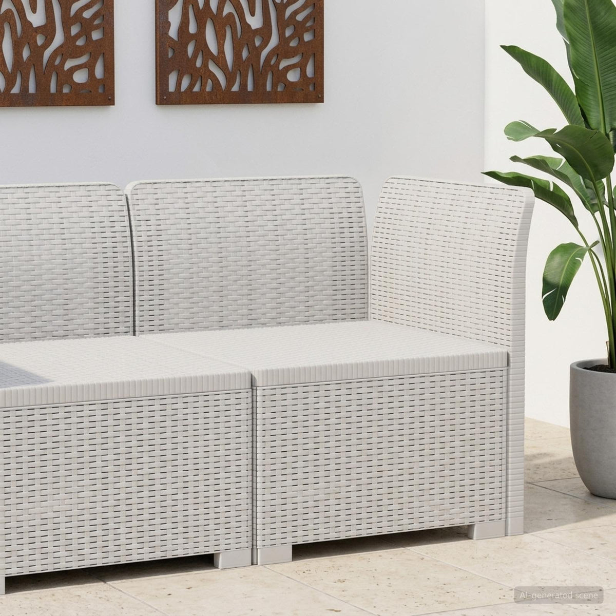 vidaXL Eénpersoons Tuinbank Rattan Look PP Antraciet