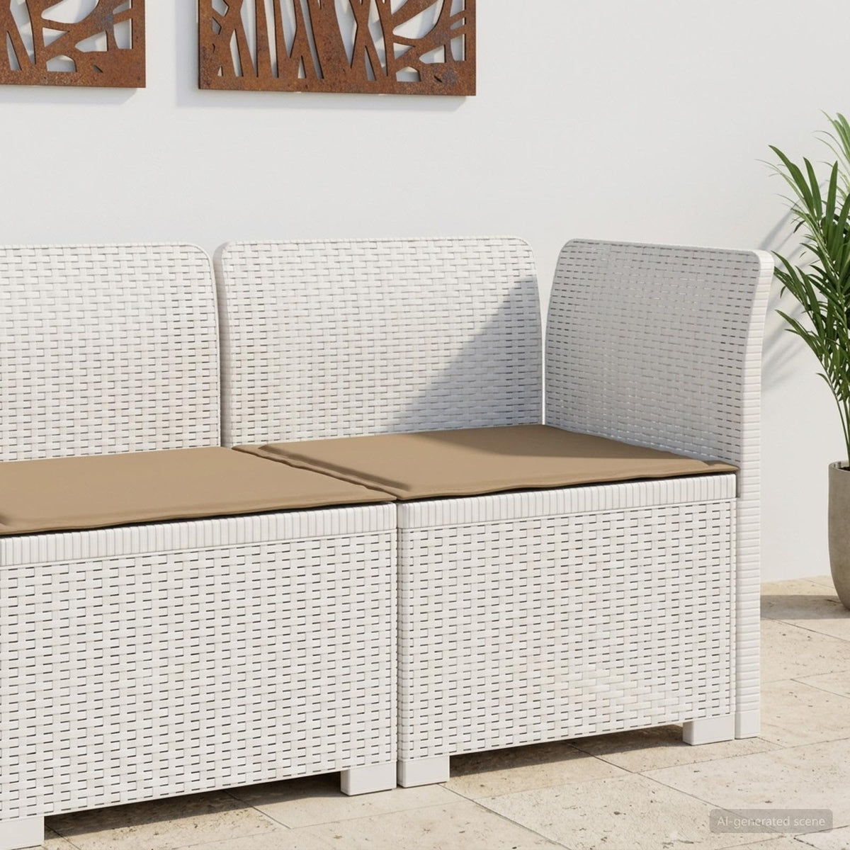 vidaXL Eénpersoons Tuinbank Rattan Look PP Antraciet