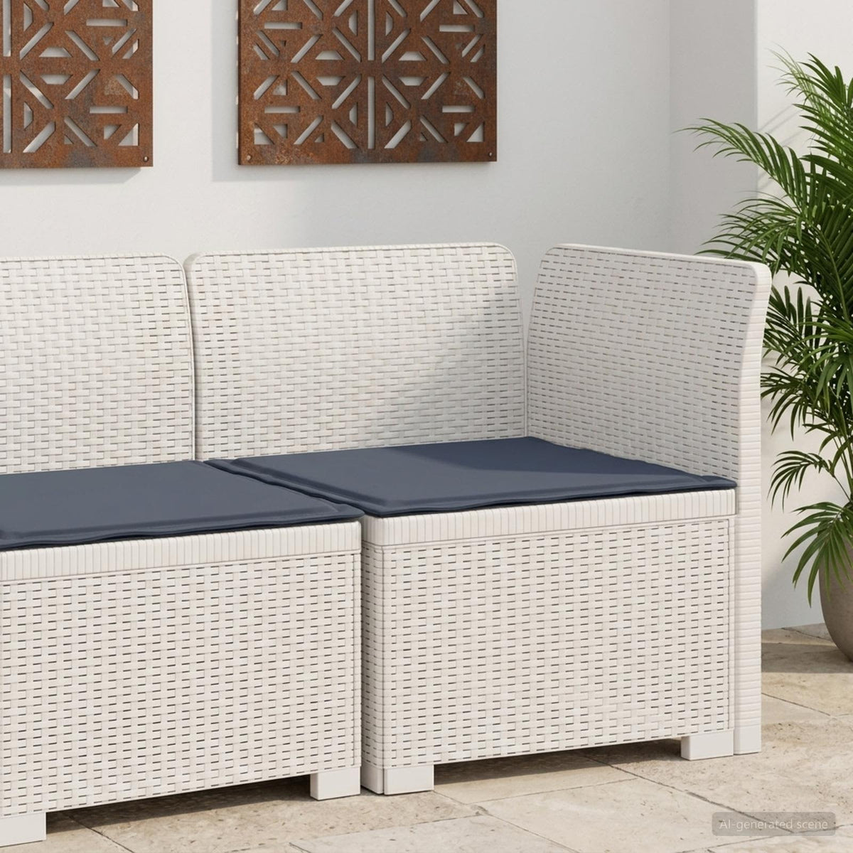 vidaXL Eénpersoons Tuinbank Rattan Look PP Antraciet