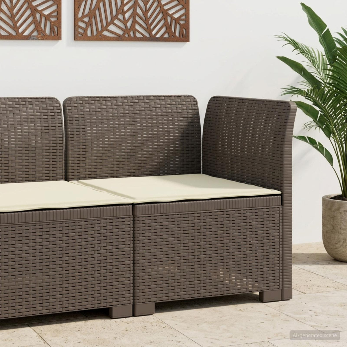 vidaXL Eénpersoons Tuinbank Rattan Look PP Antraciet