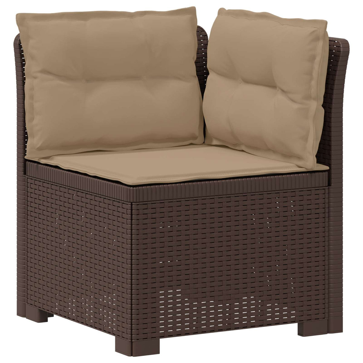 vidaXL Eénpersoons Tuinbank Rattan Look PP Antraciet