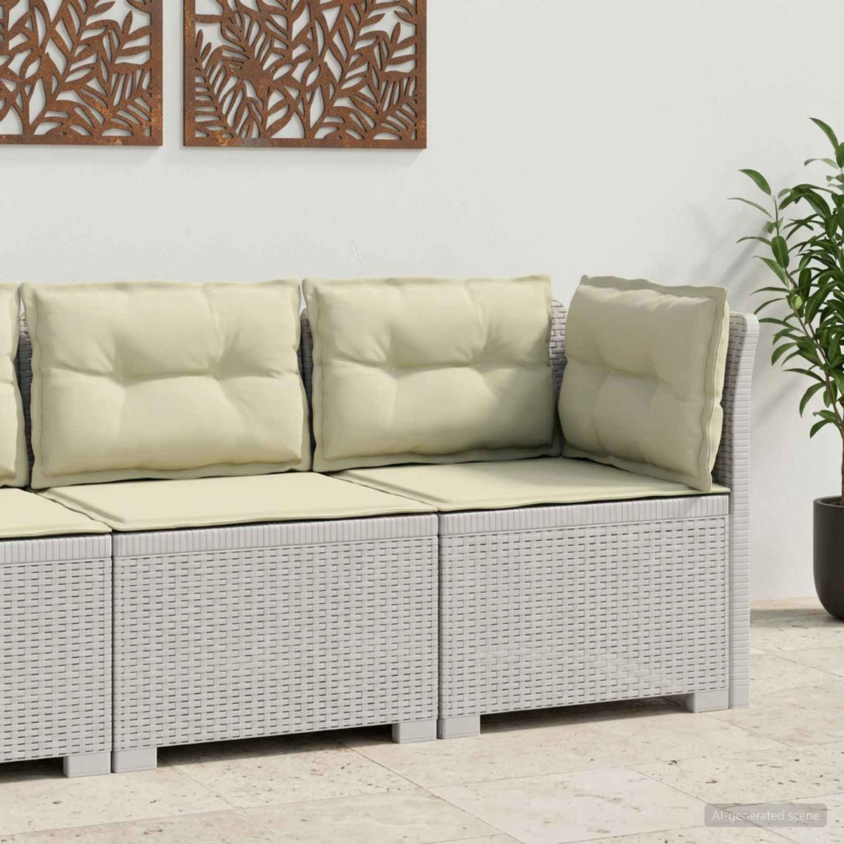 vidaXL Eénpersoons Tuinbank Rattan Look PP Antraciet