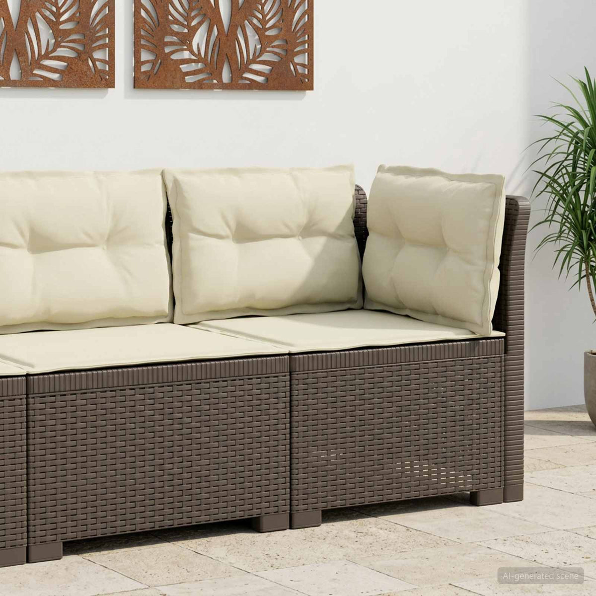 vidaXL Eénpersoons Tuinbank Rattan Look PP Antraciet