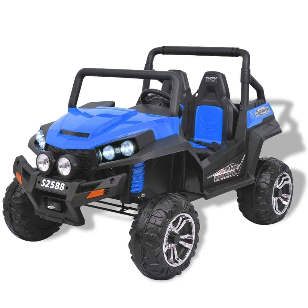 vidaXL Elektrische speelgoedauto voor 2 personen blauw en zwart XXL