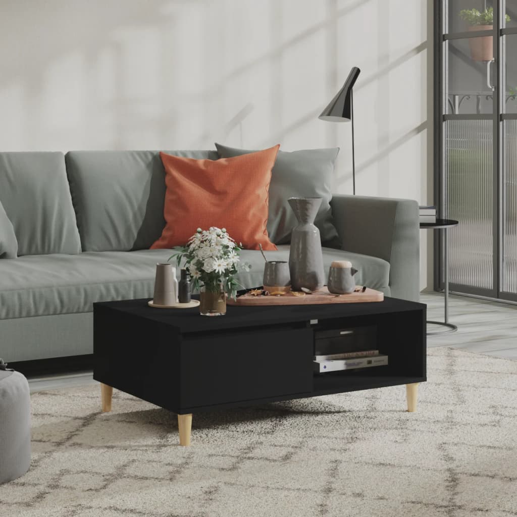 vidaXL Salontafel 90x60x35 cm bewerkt hout hoogglans wit - Aashly