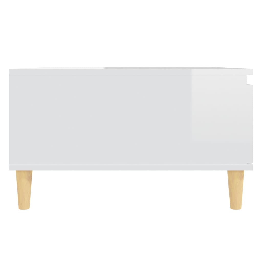 vidaXL Salontafel 90x60x35 cm bewerkt hout hoogglans wit - Aashly