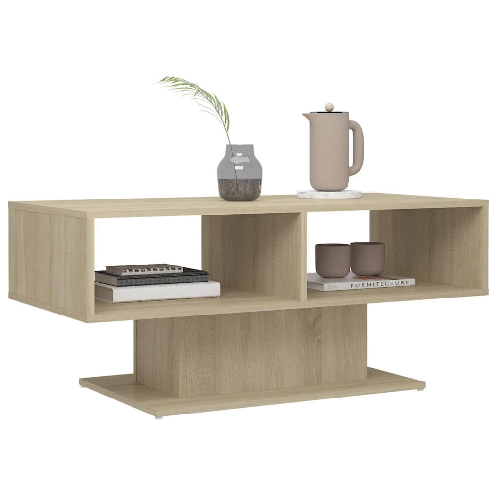 vidaXL Salontafel 103,5x50x44,5 cm bewerkt hout sonoma eikenkleurig