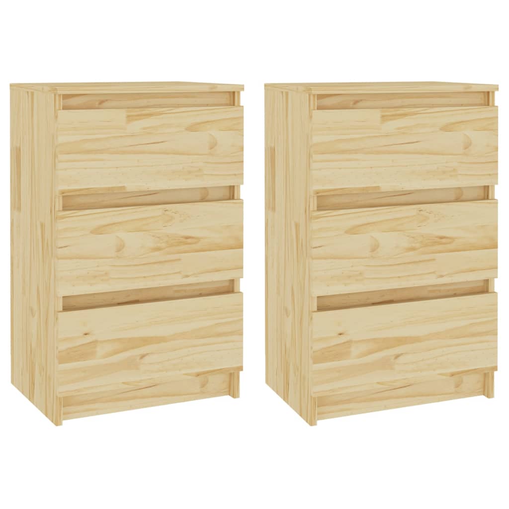 vidaXL Nachtkastjes 2 st 40x29,5x64 cm massief grenenhout - Aashly
