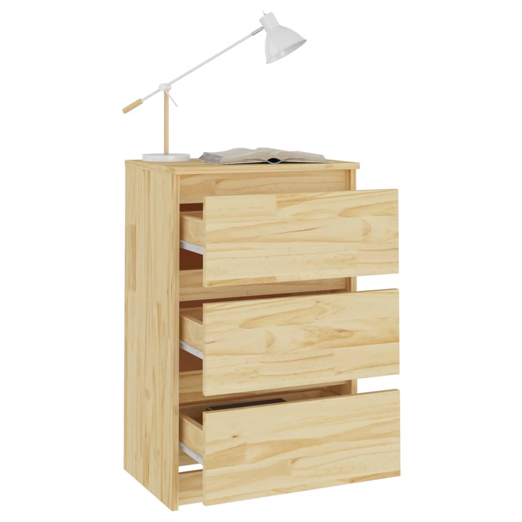 vidaXL Nachtkastjes 2 st 40x29,5x64 cm massief grenenhout - Aashly