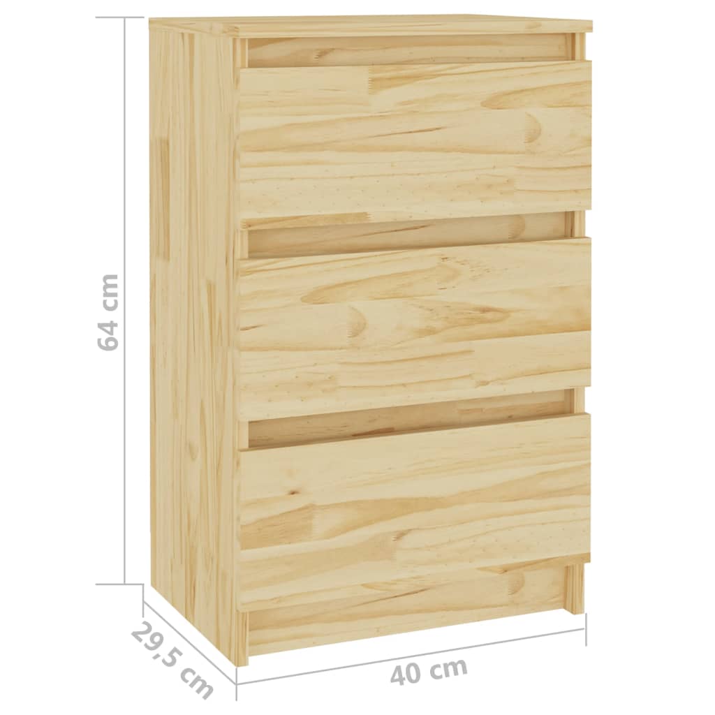 vidaXL Nachtkastjes 2 st 40x29,5x64 cm massief grenenhout - Aashly