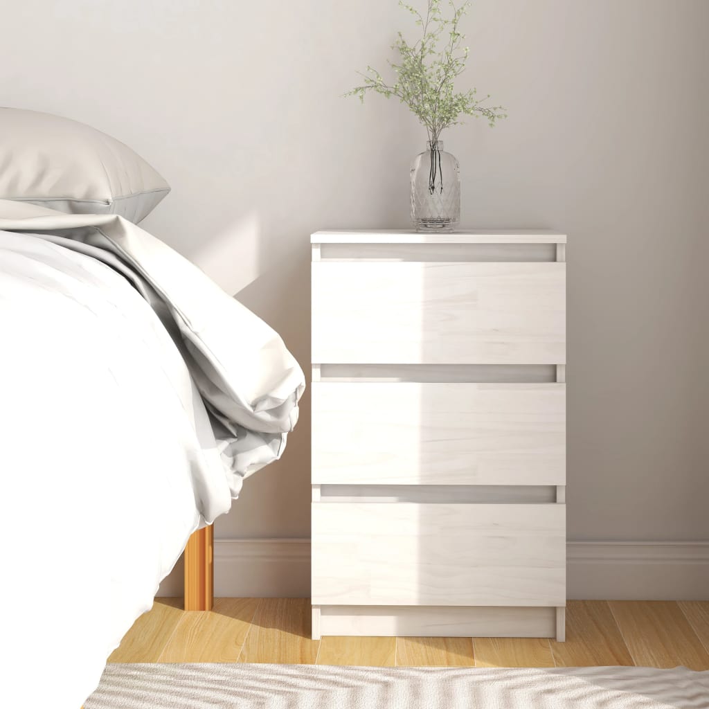 vidaXL Nachtkastjes 2 st 40x29,5x64 cm massief grenenhout - Aashly