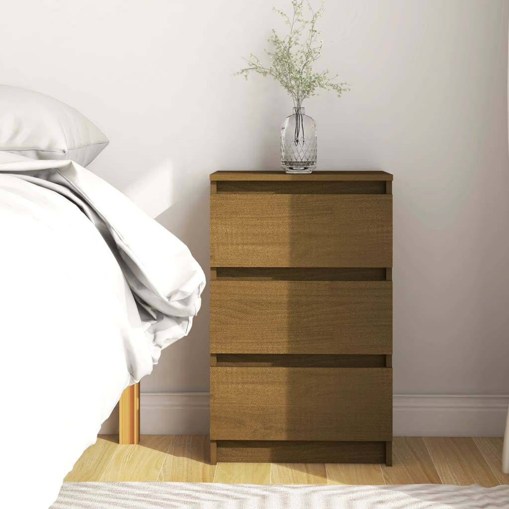vidaXL Nachtkastjes 2 st 40x29,5x64 cm massief grenenhout - Aashly