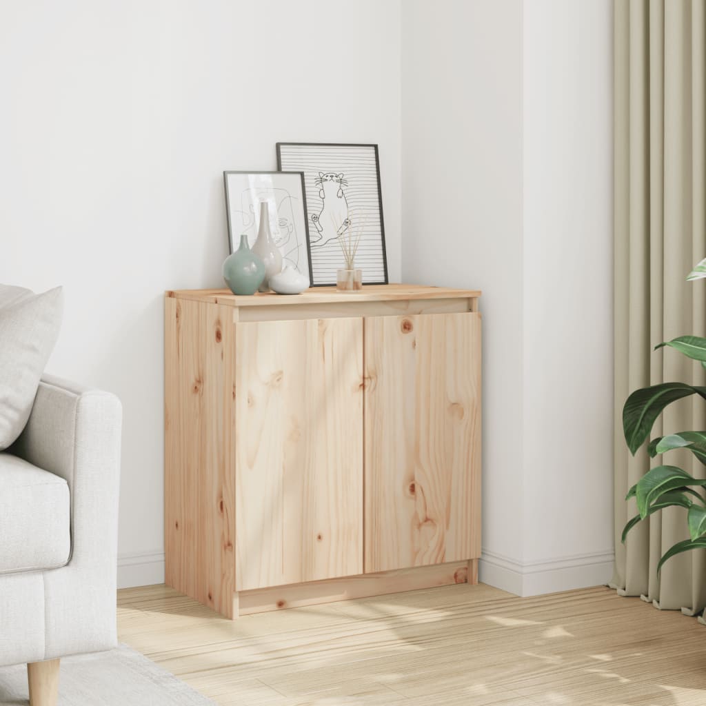 vidaXL Bijzetkast 60x36x65 cm massief grenenhout wit - Aashly
