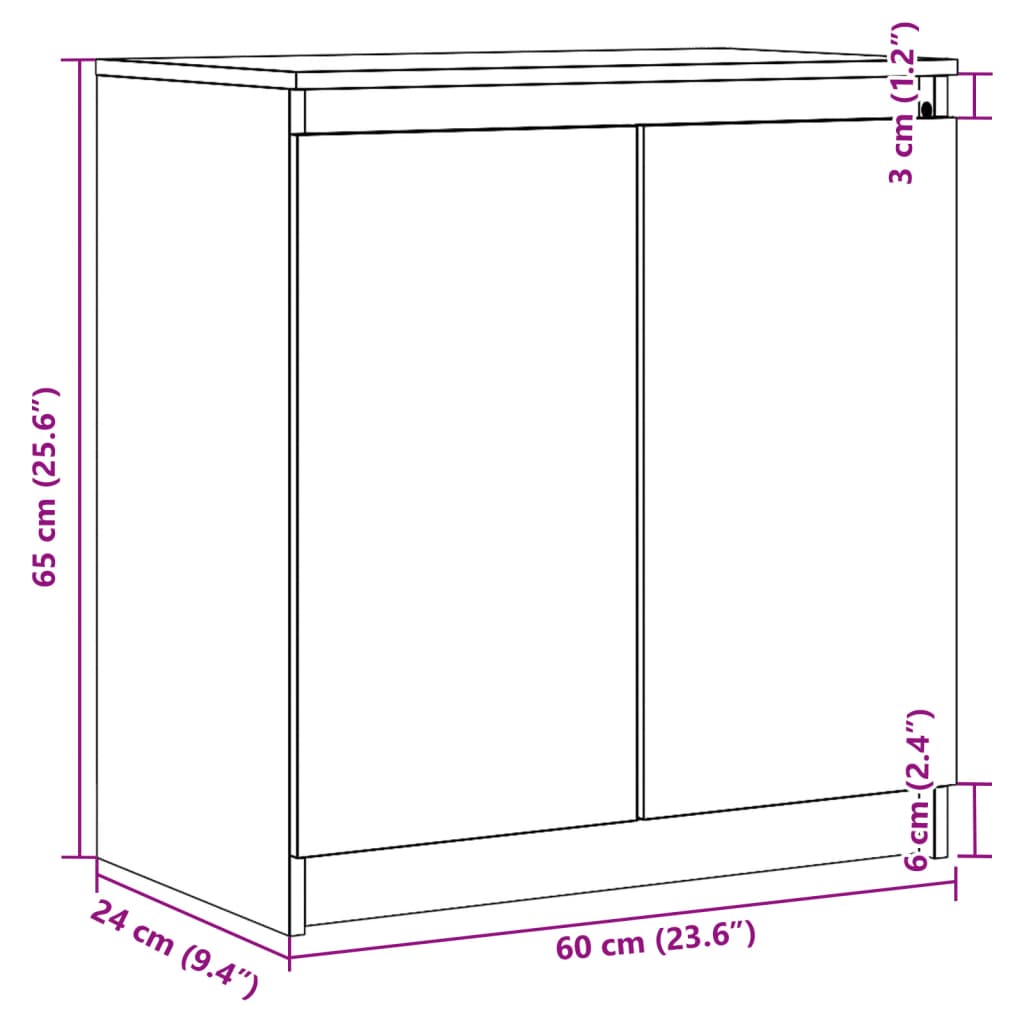 vidaXL Bijzetkast 60x36x65 cm massief grenenhout wit - Aashly