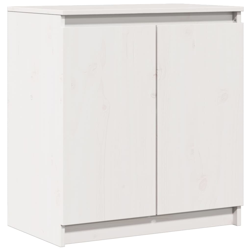 vidaXL Bijzetkast 60x36x65 cm massief grenenhout wit - Aashly