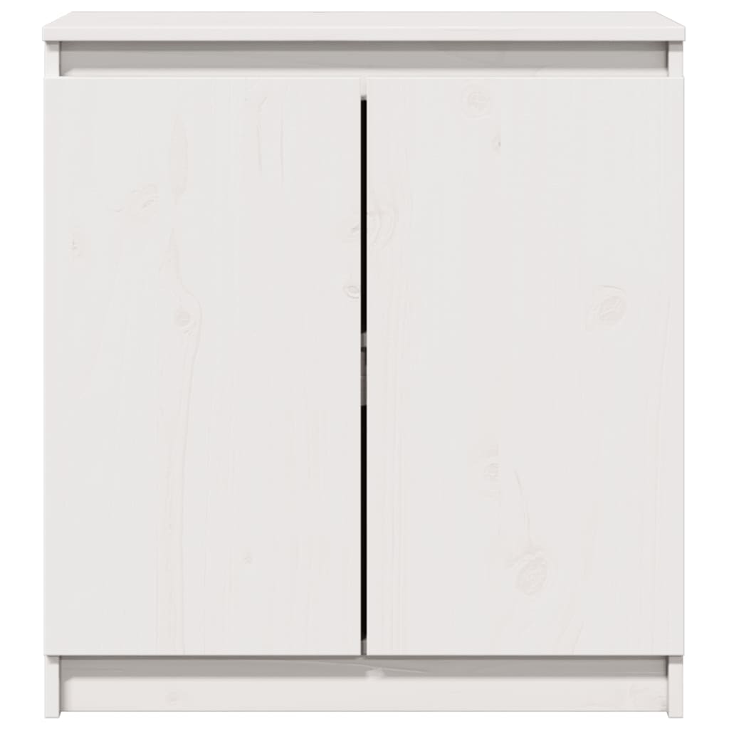 vidaXL Bijzetkast 60x36x65 cm massief grenenhout wit - Aashly
