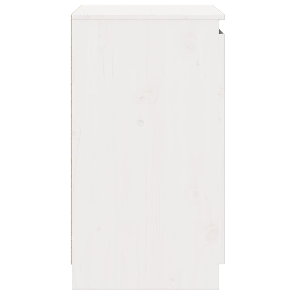 vidaXL Bijzetkast 60x36x65 cm massief grenenhout wit - Aashly