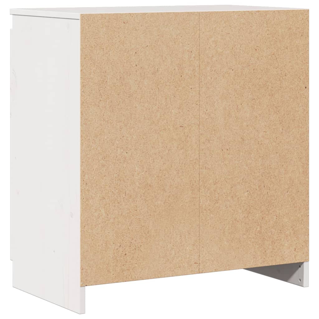 vidaXL Bijzetkast 60x36x65 cm massief grenenhout wit - Aashly