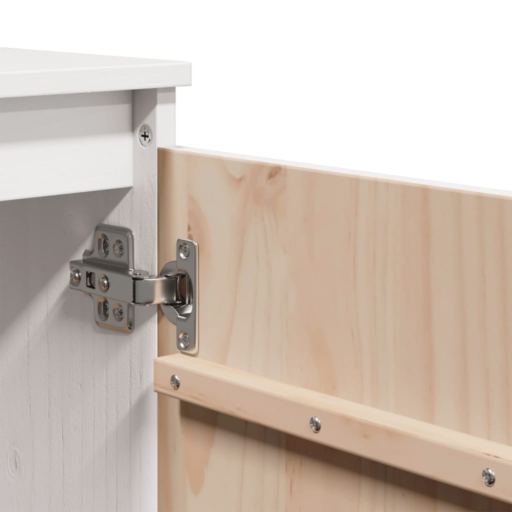 vidaXL Bijzetkast 60x36x65 cm massief grenenhout wit - Aashly