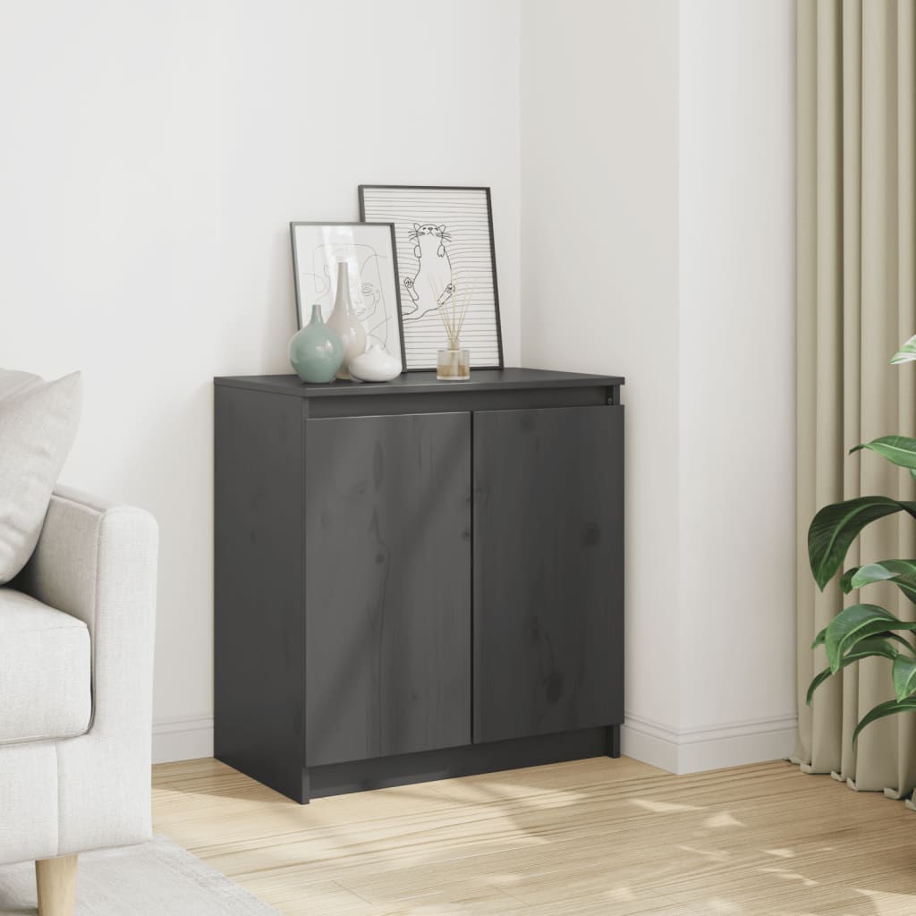 vidaXL Bijzetkast 60x36x65 cm massief grenenhout wit - Aashly