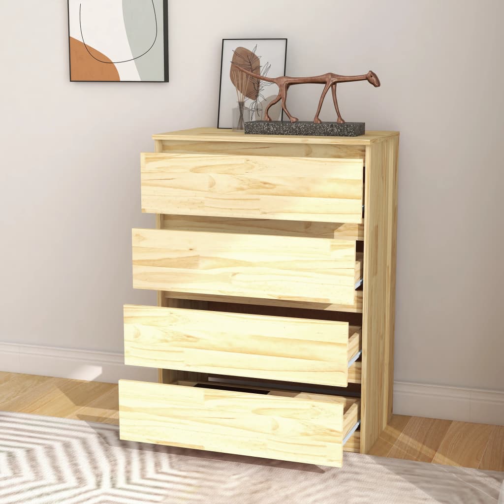 vidaXL Bijzetkast 60x36x84 cm massief grenenhout - Aashly