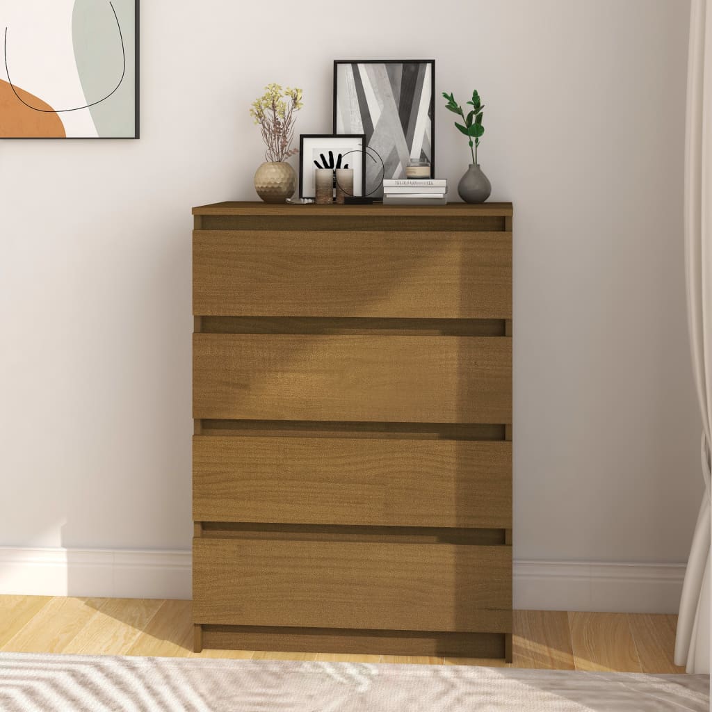 vidaXL Bijzetkast 60x36x84 cm massief grenenhout - Aashly