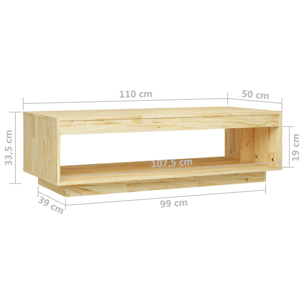 vidaXL Salontafel 110x50x33,5 cm massief grenenhout - Aashly