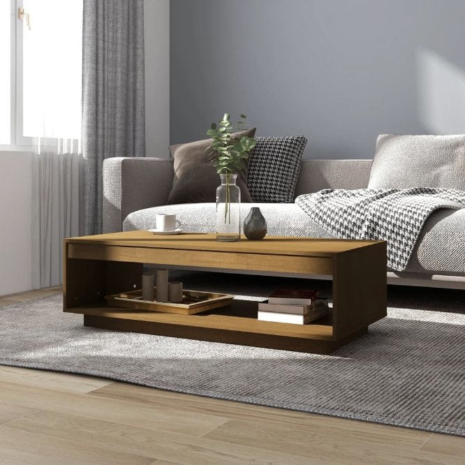 vidaXL Salontafel 110x50x33,5 cm massief grenenhout - Aashly