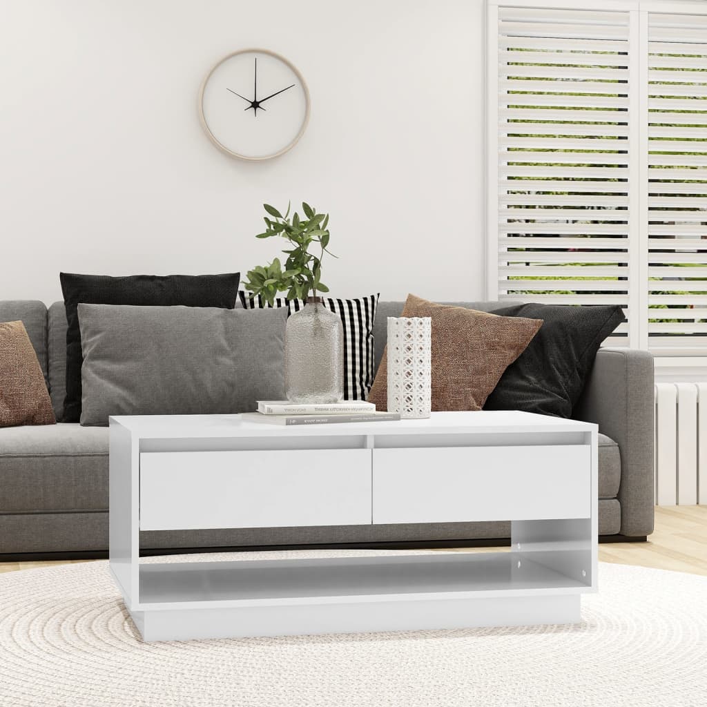 vidaXL Salontafel 102,5x55x44 cm bewerkt hout betongrijs - Aashly