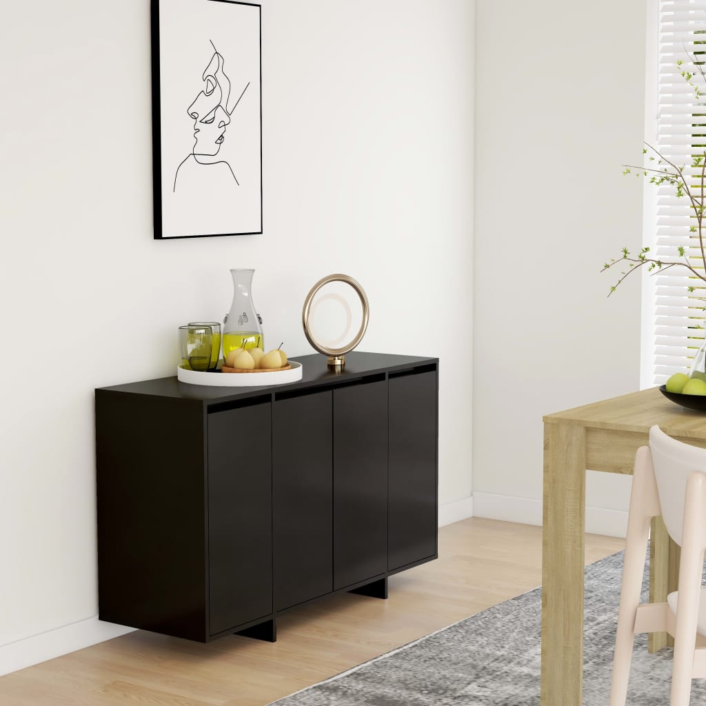 vidaXL Dressoir 120x41x75 cm bewerkt hout zwart - Aashly