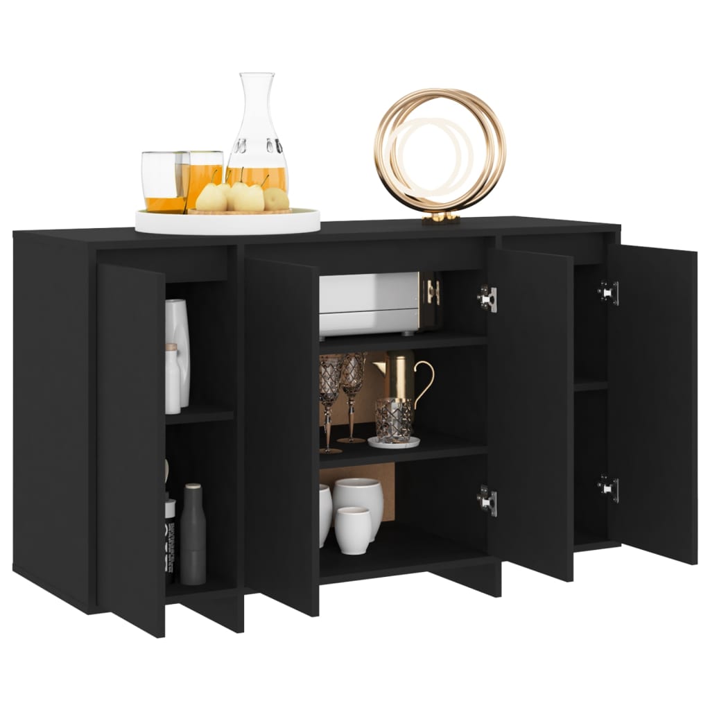 vidaXL Dressoir 120x41x75 cm bewerkt hout zwart - Aashly
