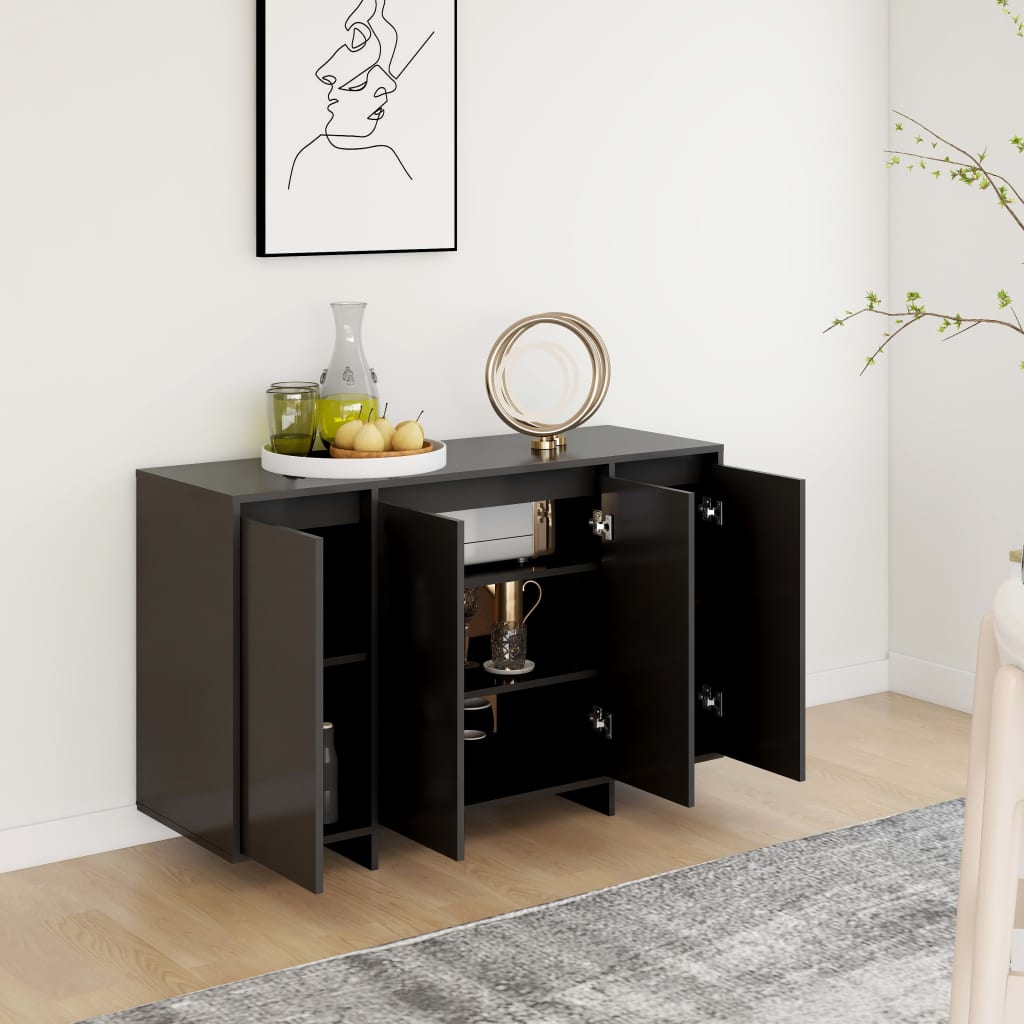 vidaXL Dressoir 120x41x75 cm bewerkt hout zwart - Aashly
