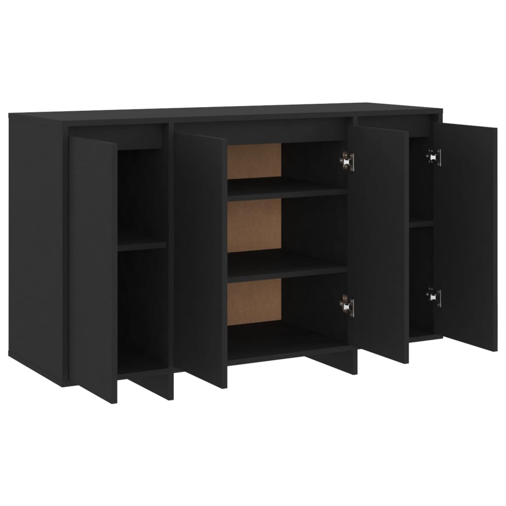 vidaXL Dressoir 120x41x75 cm bewerkt hout zwart - Aashly