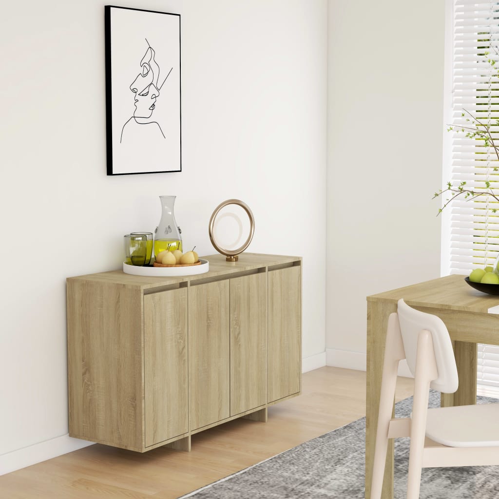 vidaXL Dressoir 120x41x75 cm bewerkt hout zwart - Aashly