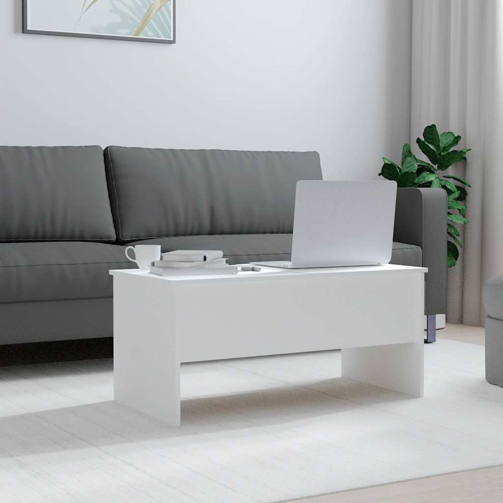 vidaXL Salontafel 102x50,5x46,5 cm bewerkt hout wit - Aashly