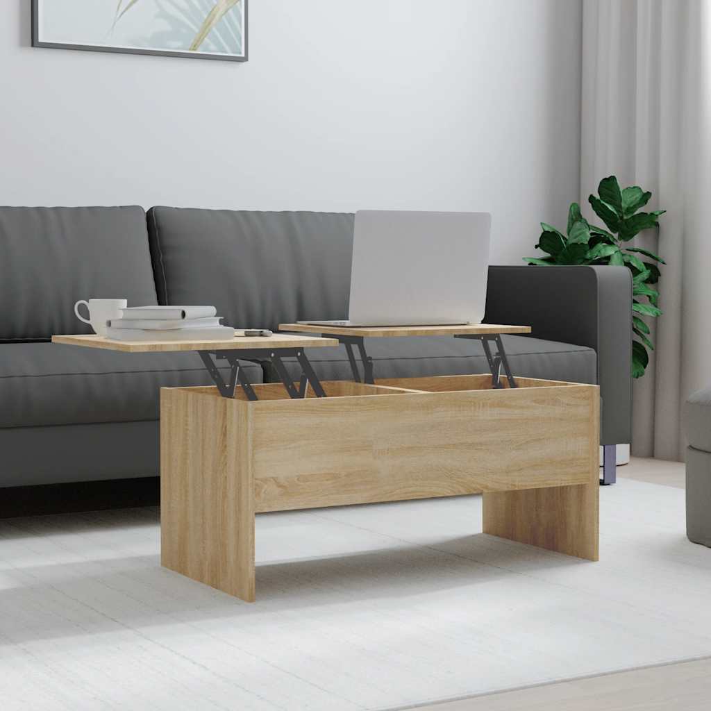 vidaXL Salontafel 102x50,5x46,5 cm bewerkt hout wit - Aashly