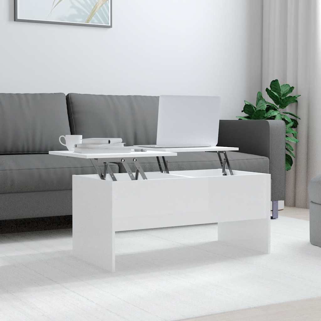 vidaXL Salontafel 102x50,5x46,5 cm bewerkt hout wit - Aashly