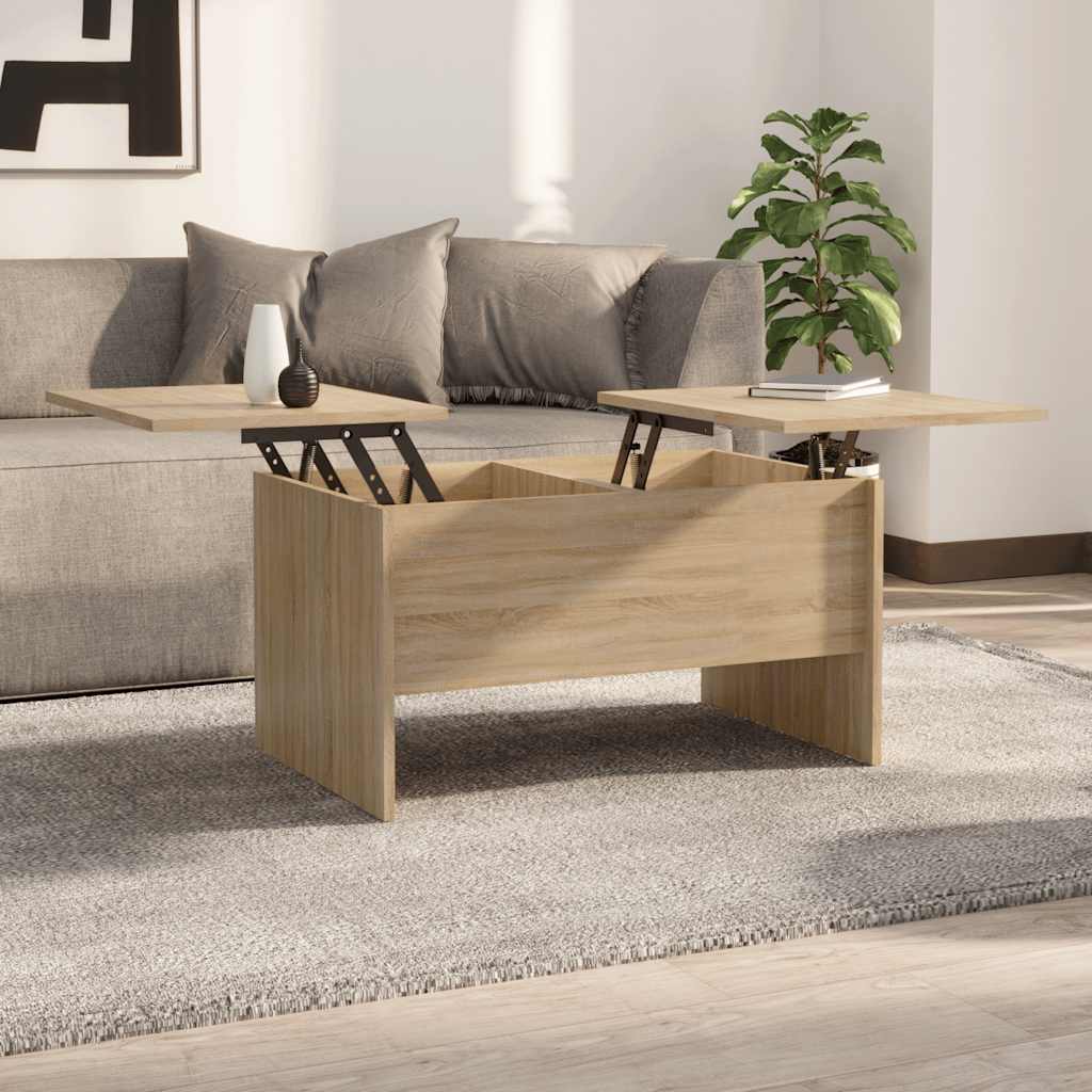 vidaXL Salontafel 102x50,5x46,5 cm bewerkt hout wit - Aashly