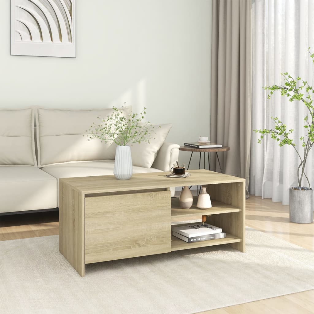 vidaXL Salontafel 102x50x45 cm bewerkt hout gerookt eikenkleurig