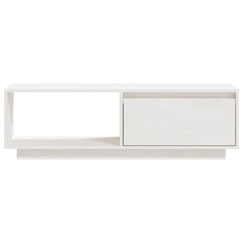 vidaXL Tv-meubel 110x30x33,5 cm massief grenenhout wit - Aashly