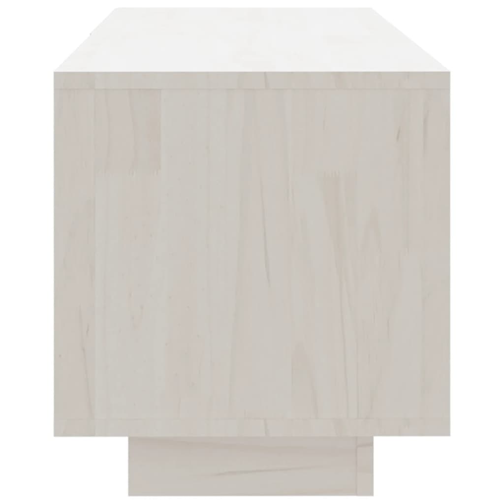 vidaXL Tv-meubel 110x30x33,5 cm massief grenenhout wit - Aashly