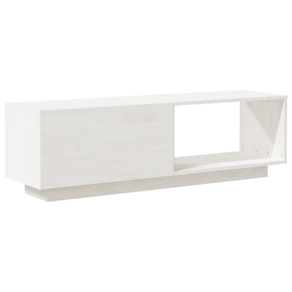 vidaXL Tv-meubel 110x30x33,5 cm massief grenenhout wit - Aashly